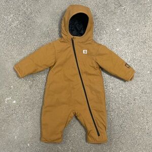 Carhartt Snowsuit Quick Duck Brown Canvas Baby Infant size 6 months